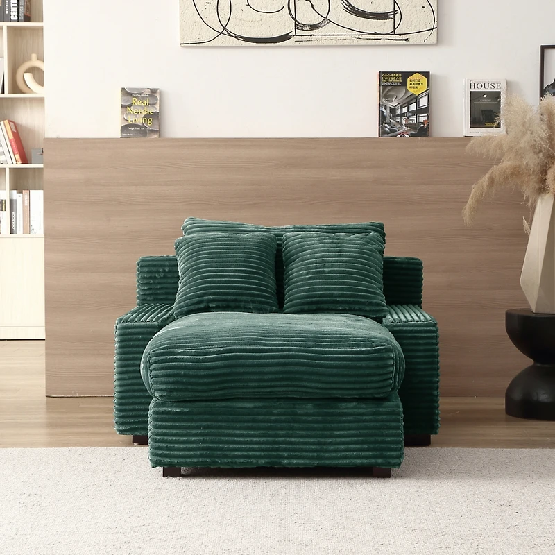 Modern Luxury Sofa Couch for Living Room Quality Corduroy Upholstery Sleeper Sofa Bed Daybed Green