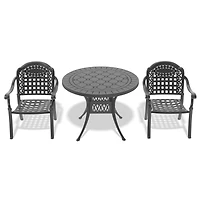 Streamdale 3-Piece Cast Aluminum Patio Set with Cushions