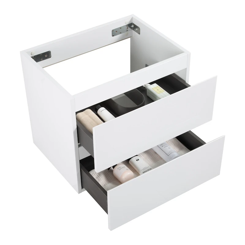 Streamdale Wall Mounted Vanity, White, 2-Drawer, Pre-Assembled