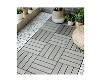 Streamdale Furniture Interlocking Wpc Patio Tiles, 11-Pack, Skygrey