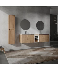 Streamdale 72" Wall-Mounted Vanity with Sink and Cabinet