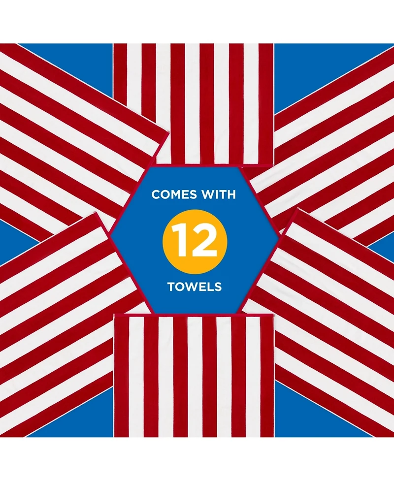 Ben Kaufman Striped Towel - Absorbent, 100% Cotton Towels - Oversized Towels for Beach Essentials - Quick-Dry Swimming Towels