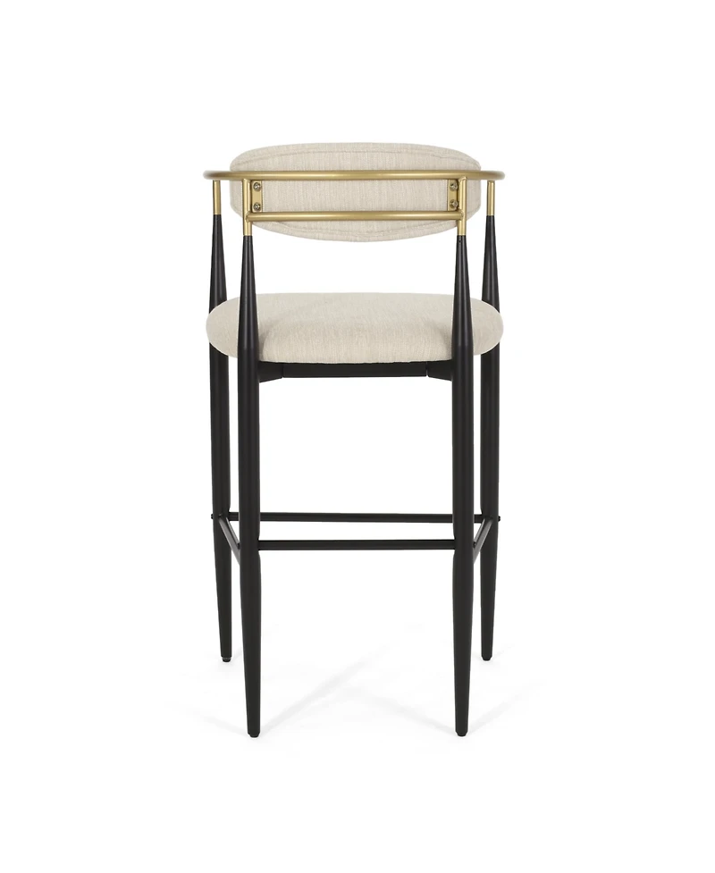 Streamdale Furniture Sleek And Sturdy Modern Barstools With Iron Frames And Fabric Upholstery