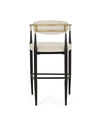 Streamdale Furniture Sleek And Sturdy Modern Barstools With Iron Frames And Fabric Upholstery