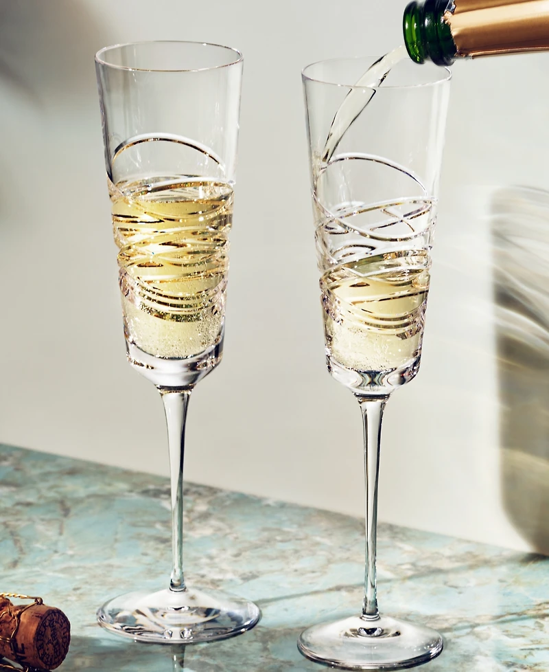 Waterford Aran Flute Glasses, Set of 2