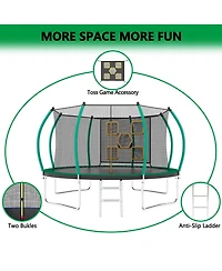 Streamdale Furniture 14FT Trampoline with Enclosure - Recreational Trampolines with Ladder, Astm Approval Outdoor Trampoline for Kids
