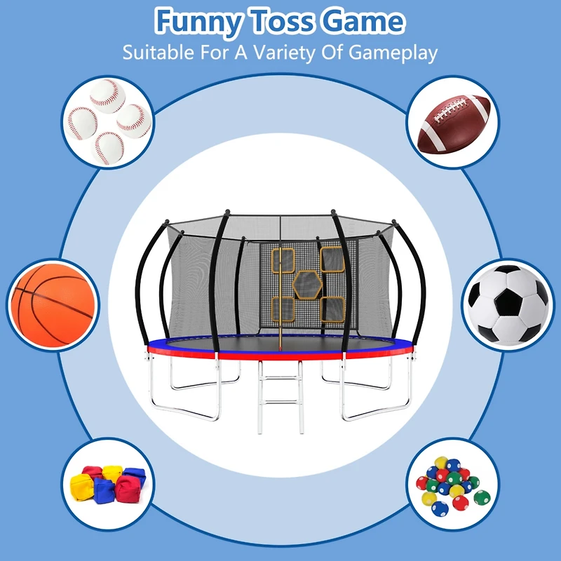 Streamdale Furniture 12FT Trampoline with Enclosure - Recreational Trampolines with Ladder, Astm Approval Outdoor Trampoline for Kids