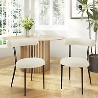 Streamdale Modern Toothpick Dining Chairs with Curved Backrests (Set of 2)