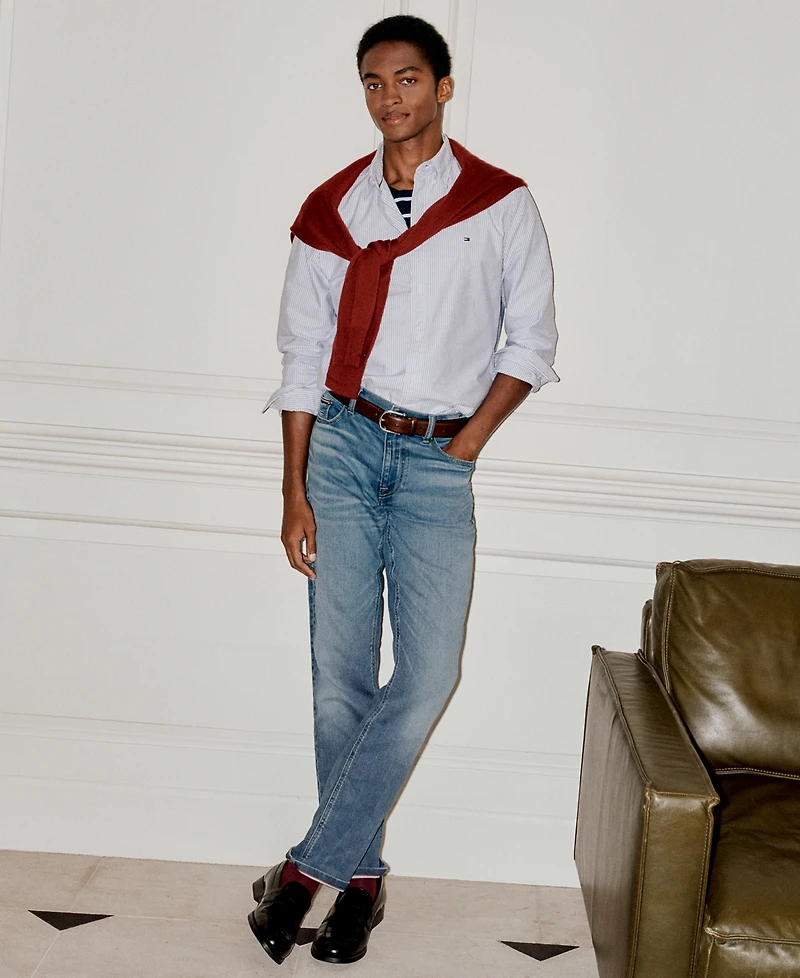 Tommy Hilfiger Men's Regular-Fit Striped Heritage Oxford Long-Sleeve Shirt