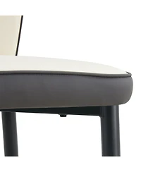 Streamdale 4 modern dining chairs with stylish Pu patterned backrest