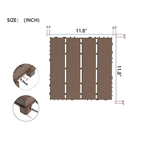 Streamdale Interlocking Deck Tiles, 44 Pack Patio Tiles, Waterproof, All Weather Use