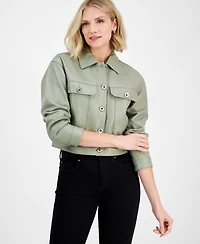 Michael Michael Kors Women's Button-Front Leather Jacket