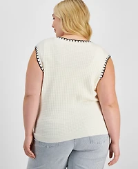 And Now This Trendy Plus Whip-Stitch Sweater Vest, Exclusively at Macy's