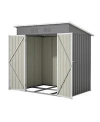 6'x4' Outdoor Metal Storage Shed for Garden Tools Lockable Door