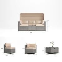 Streamdale Patio Daybed Set with Retractable Canopy