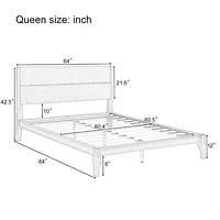 Streamdale Mid-Century Queen Platform Bed with Bamboo Wood