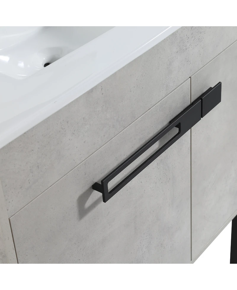 30 Inch Bathroom Vanity, Freestanding Bathroom Vanity or Floating is Optional Conversion, 3018-00330CG-1(Kd-Packing)-Excluding Sink