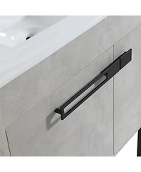 30 Inch Bathroom Vanity, Freestanding Bathroom Vanity or Floating is Optional Conversion, 3018-00330CG-1(Kd-Packing)-Excluding Sink