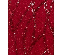 B Darlin Juniors' V-Neck Sleeveless Bodycon Sequin Dress