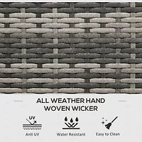 113 Gallon Deck Box, Rattan Outdoor Storage Box, Waterproof Storage Container for Indoor, Patio Furniture Cushions, Pool Supplies, Garden Tools, Dark