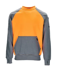 RefrigiWear Men's Two-Tone HiVis Crewneck Sweatshirt - High Visibility Safety Pullover with Contrast Design