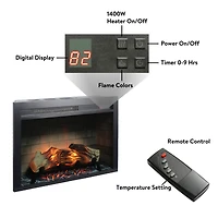 Streamdale 28 inch Electric Fireplace Insert, multicolored flames
