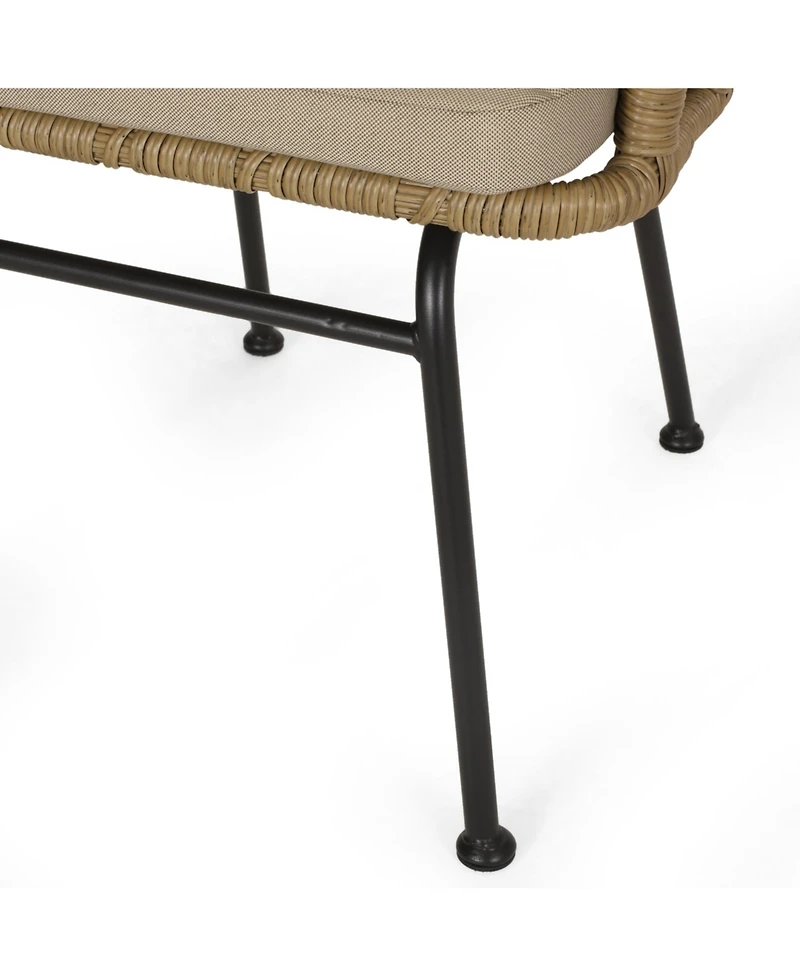 Modern Wicker Chair With Angled Legs And Water-Resistant Cushions