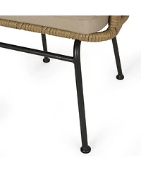 Modern Wicker Chair With Angled Legs And Water-Resistant Cushions