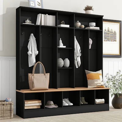 Streamdale Minimalist Hall Tree with Bench and Storage