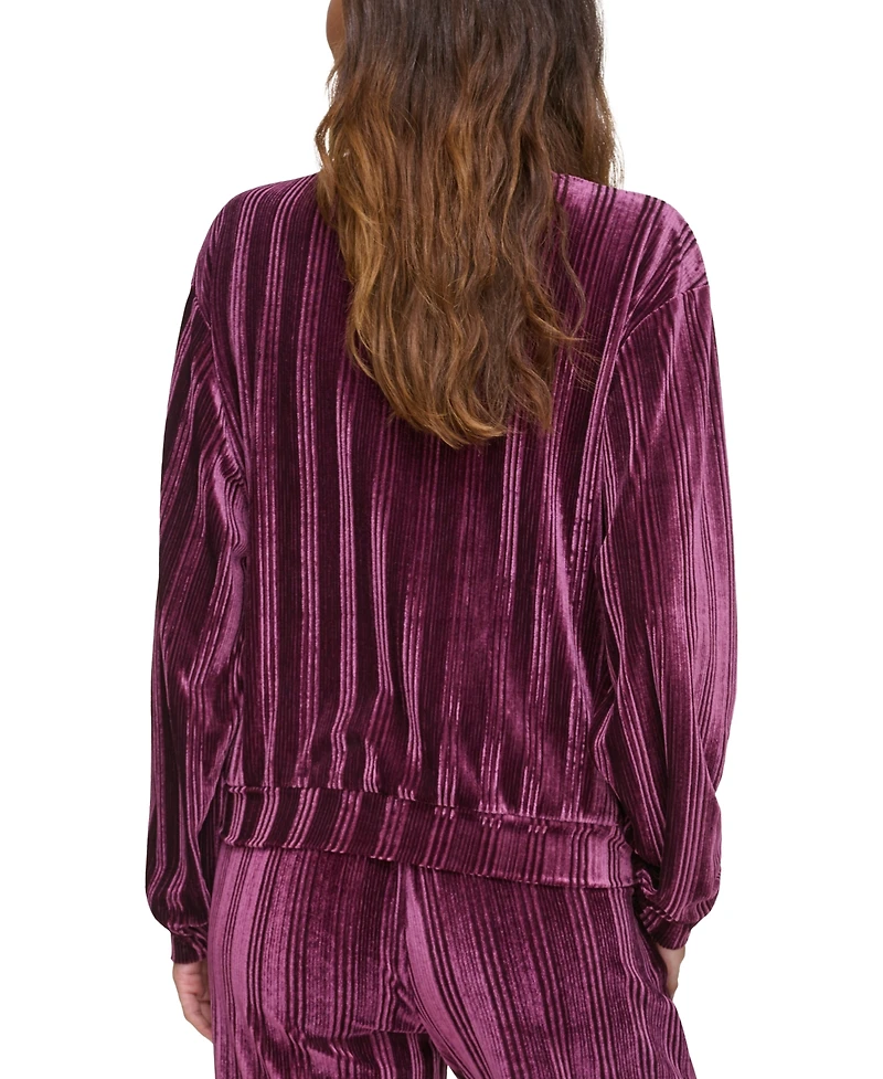 Andrew Marc Sport Women's Velvet Ribbed Top