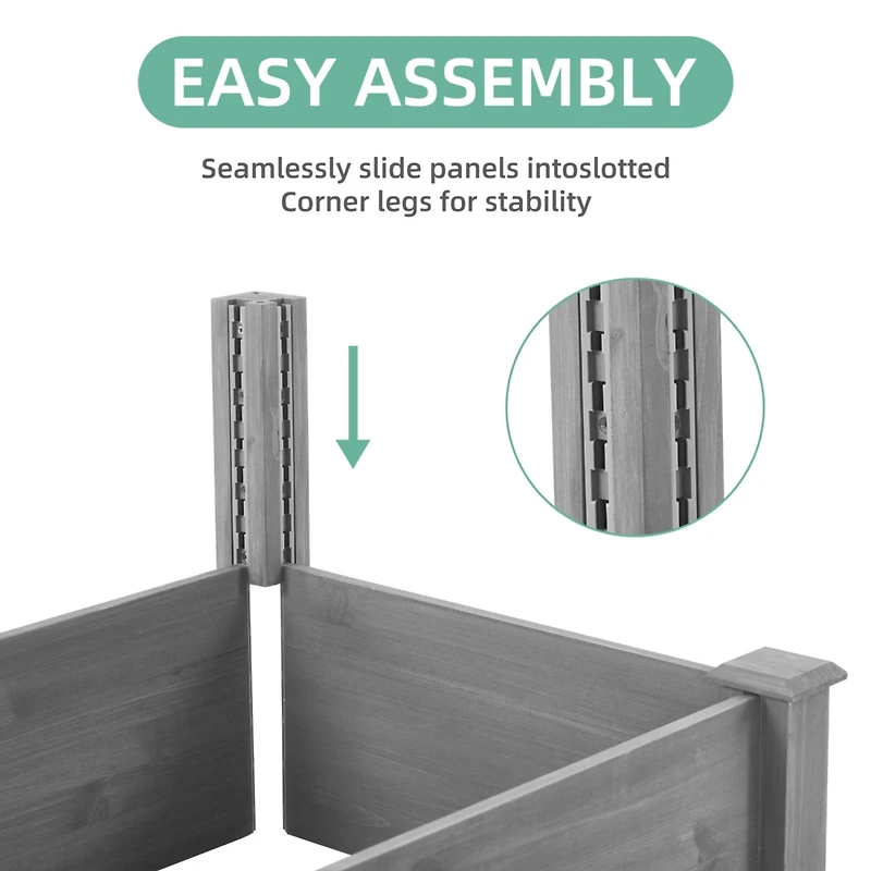 Streamdale Furniture Over Ground Raised Garden Bed 96x28x10", Large Long Planter Box for Outdoor, Tool-Free Assembly