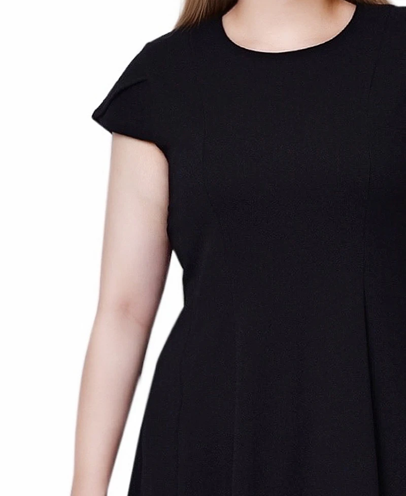 Ny Collection Women's Chiffon Sleeve Scuba Dress