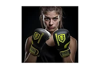 Invincible Fight Gear Hook and Loop Leather Training Boxing Gloves with Usa Flag Colors