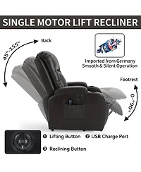 Streamdale 8-Point Massage Power Lift Recliner, 350 lbs Capacity