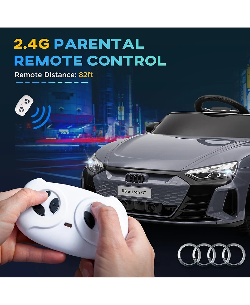 Kids Ride on Car, 12V Licensed Audi Rs E-tron Gt 3.1 Mph Electric Car for Kids, Ride-on Toy for Boys and Girls with Remote Control, 4 Wheels with Susp