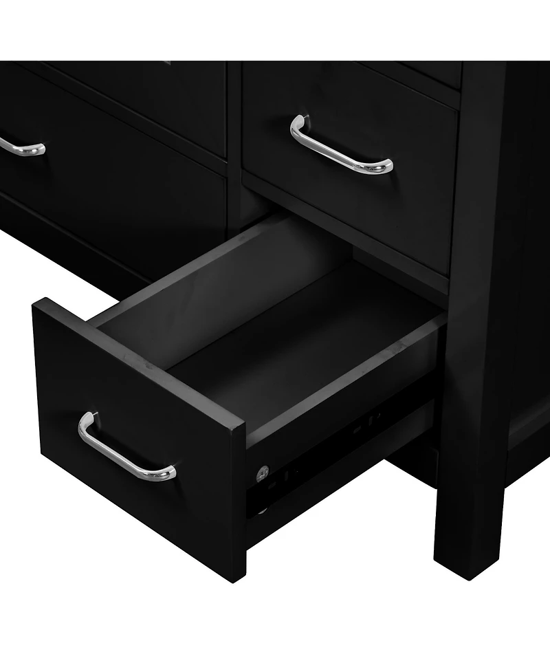 Streamdale Modern 36" Black Vanity with Ceramic Sink and Abundant Storage
