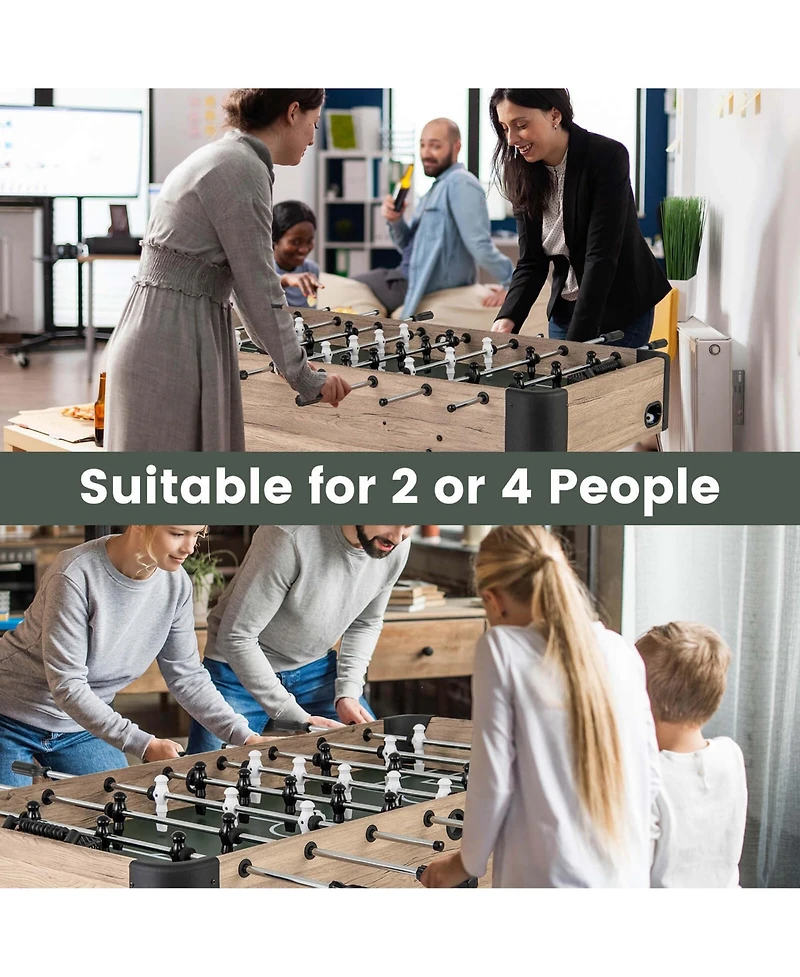 54" Foosball Table with 2 Balls & 26 Players 2 Bead Style Scorers for Game Rooms