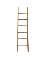 LuxenHome Rustic 6ft Decorative Blanket Ladder