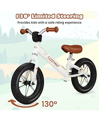 12 Inch Toddler Balance Bike No Pedal Training Bicycle with Inflatable Rubber Tires