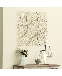 LuxenHome Handmade 26.4" Square Gold Modern Abstract Metal Wall Decor
