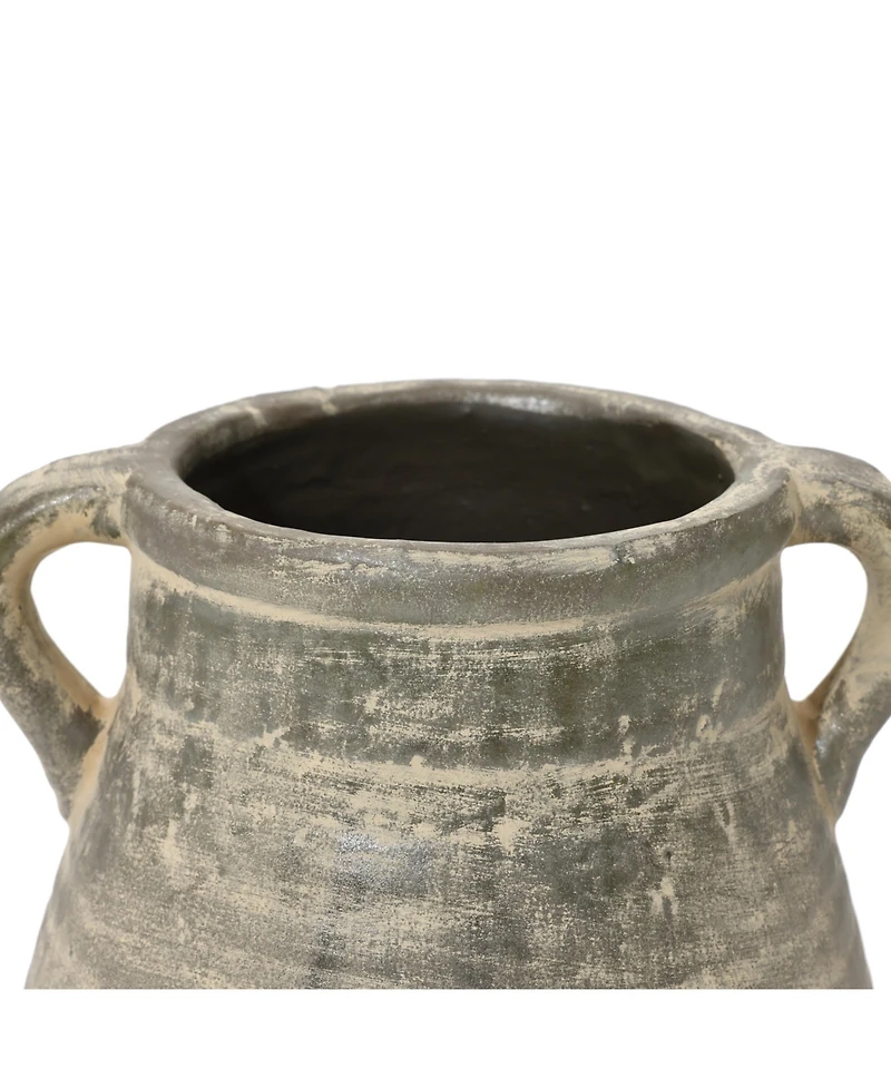 LuxenHome Rustic Farmhouse Brown Jug 12.5-Inch Tall Terracotta Vase