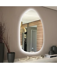 LuxenHome Asymmetrical Accent Wall Mirror with Lights