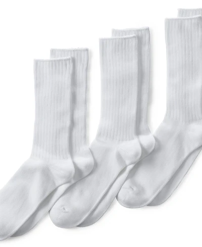 Lands' End Men's Cotton Crew Socks 3 Pack