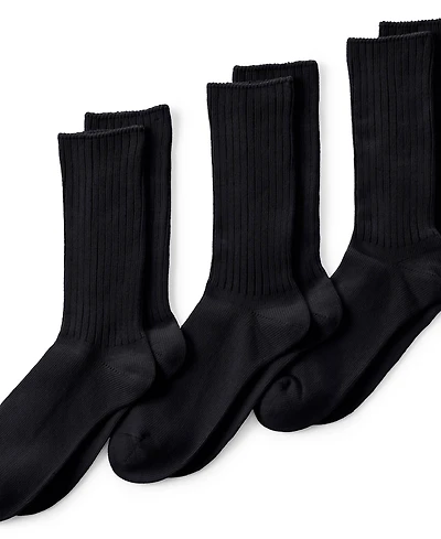 Lands' End Men's Cotton Crew Socks 3 Pack
