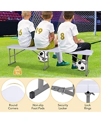 1 Pcs Portable Folding Bench with Convenient Handle Non-slip Foot Pads Sturdy Metal Legs