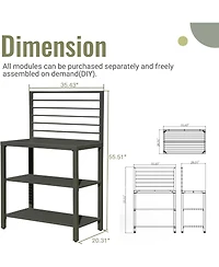 Streamdale Aluminum Kitchen Island with Storage and Cover