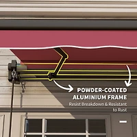 10' x 8' Retractable Awning, Patio Awnings, Sunshade Shelter w/ Manual Crank Handle, Uv & Water-Resistant Fabric and Aluminum Frame for Deck, Balcony,