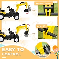 Streamdale Furniture Kids Ride On Excavator, Pedal Digger, Construction Truck with Horn for Kids and Toddlers 3+, Yellow