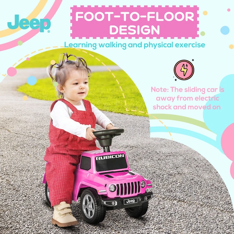 Kids Ride on Push Car, with Engine Sounds & Under-Seat Storage, Foot-to-Floor Ride on Sliding Car with Horn, Sit and Scoot Ride on Toy, Ages 1.5-3 Yea