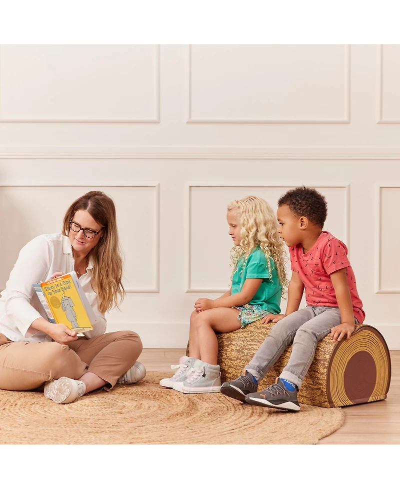 ECR4Kids SoftZone Tree Log Half Saddle Seat, 12in, Chocolate